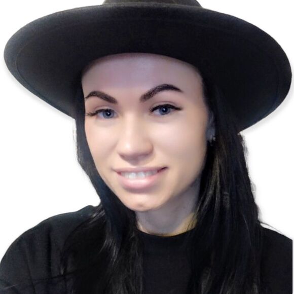 Black Tall Dented Crown Stiff Brim Fedora - Picture 2 of 4